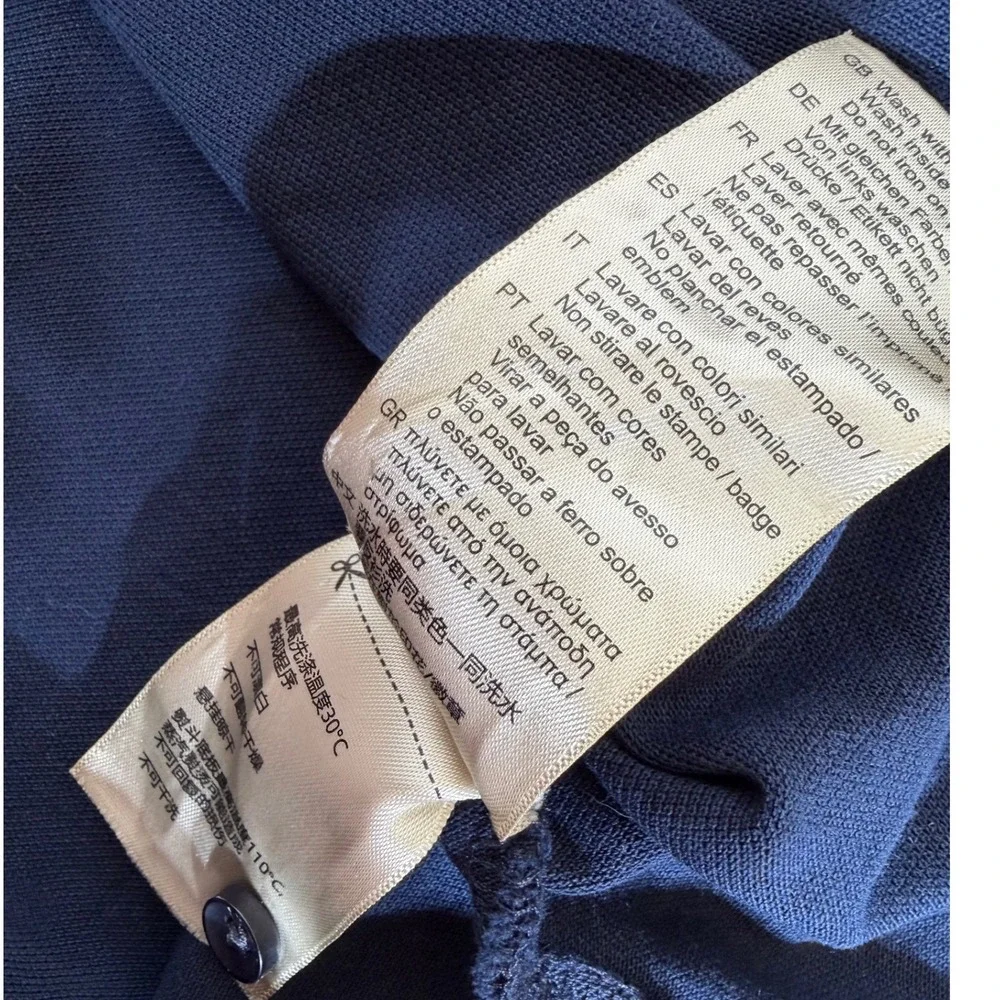 Scotch & Soda Polo Shirt Small Navy Organic Cotton Micro Print Preppy Minimalist